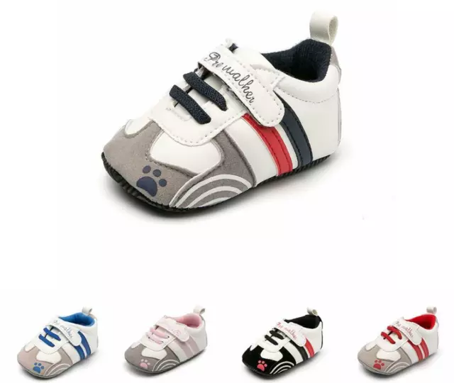 Fashion Baby Boy Girl Pram Shoes Infant Sneakers Toddler PreWalker Trainers 0-18