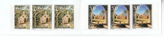 Yugoslavia Stamp Booklet With 5 x 2898/99 Cloister IN Serbia (MNH)