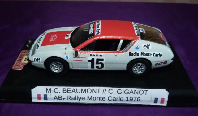 ALPINE RENAULT A310 #15 Beaumont Monte Carlo 1976 1/43 -modif base Hachette