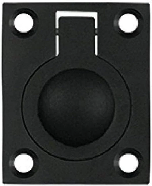 FRP175U19 1 3/4-Inch X 1 3/8-Inch Solid Brass with Black Finish Flush Ring Pull