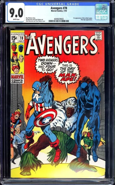 Avengers #78 CGC 9.0 (1970) 1st Appearance of the Lethal Legion! KEY! L@@K!