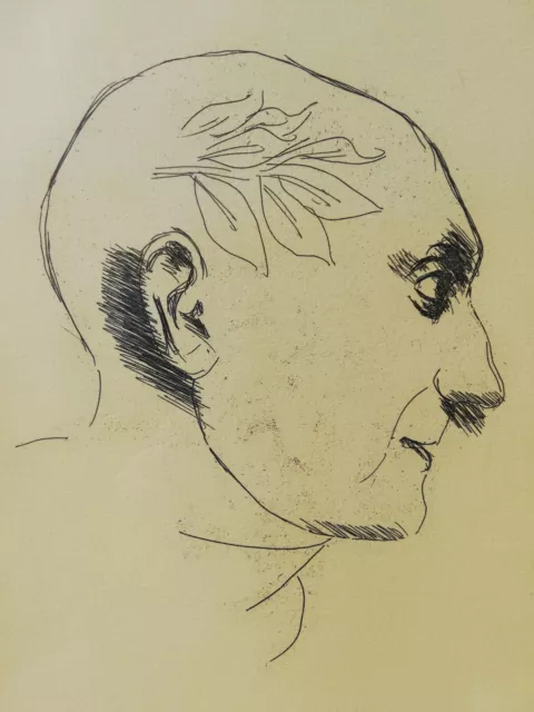 ENNIO MORLOTTI: "Picasso" Incisione Acquaforte, Firmata, Numerata. STUPENDA!!!