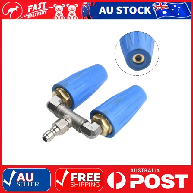 High Pressure Washer Rotating Dual Turbo Nozzle Spray Tip1/4" 4000PSI 4-6GPM