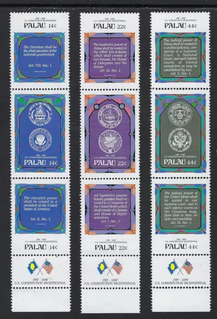 Palau - Beautiful MNH Strip of 3  #155-163.......32R.....D-927