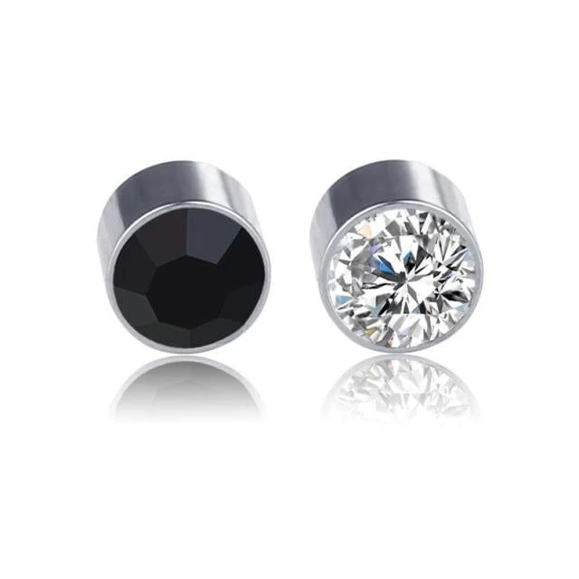 1 Pair Women Strong Magnetic Iron Earless No Piercing Ear Studs Rhinestone Stain