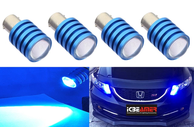 2 pr 1156 1141 LED 7W  Blue Replacement for Front Turn Signal Light Bulb B82