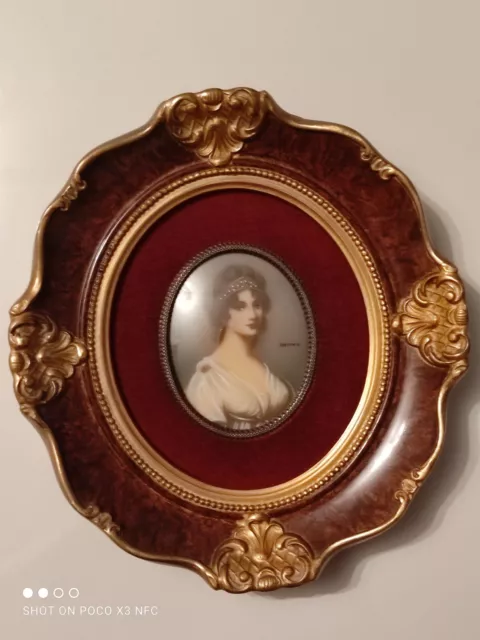 Miniature Portrait - Joséphine de Beauharnais Impératrice -  Signée HERMO XIXe