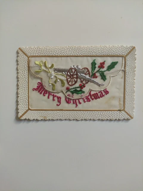 Carte Postale  Lots De 6 Ancienne Brodée ww1.Merry Christmas. 3