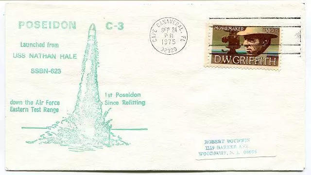 1975 POSEIDON C-3 Submarine Launch from ETR USS Nathan Hale - Cape Canaveral