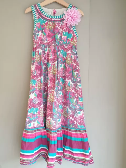 Monsoon Girl's Floral Spring Summer Holiday Maxi Dress Size 6 - 7 Years