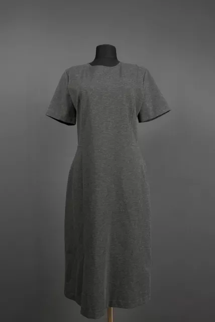 Theory Gray Winstine Refiner Short Sleeve Ponte Dress Tunic A-Line Size 12 / L