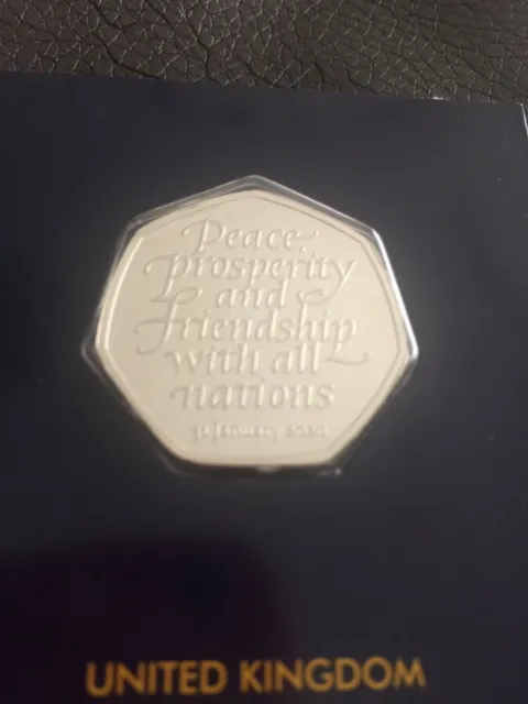 2020 Uk Brexit 50P Fifty Pence Uncirculated Coin Certified - Official Uk Issue