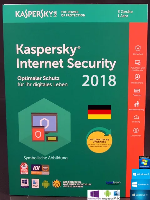Kaspersky Internet Security 2018 version complète 3 appareils PC/Mac/Android + instructions