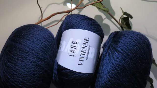 700 g Vivienne Lang Yarns Wolle Lana Merino 35 Marine dkl Blau extra weich LUXUS