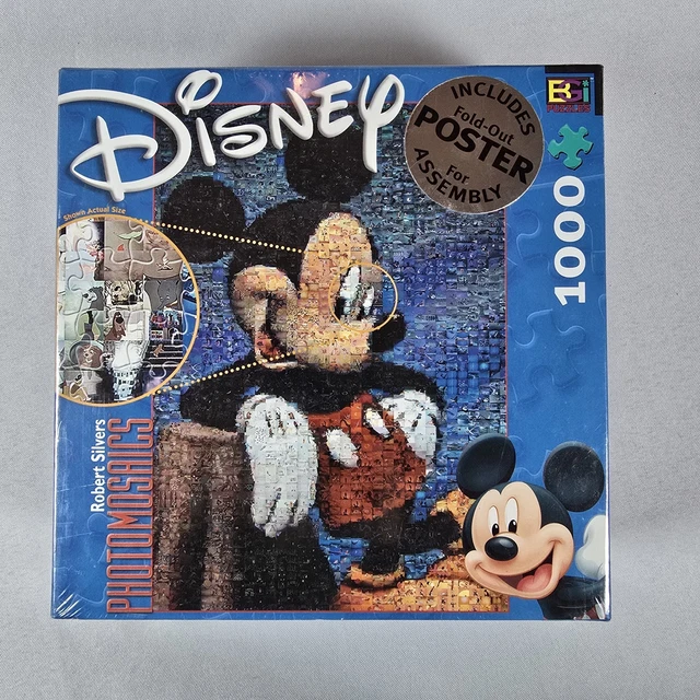 DISNEY PHOTOMOSAICS PUZZLE Mickey Mouse Robert Silvers 1000 Pc POSTER ...