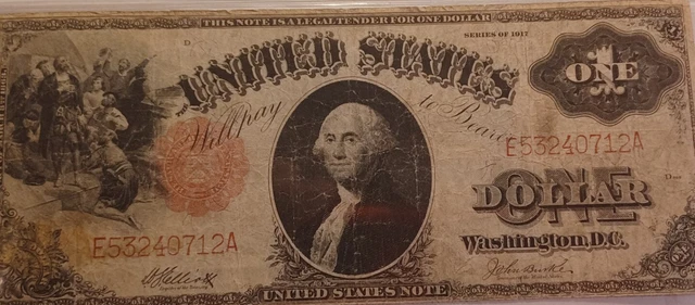 1917 $1 Dollar  RED SEAL United States LEGAL TENDER From The Bo Gater Collection