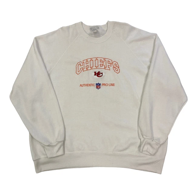 Kansas City Chiefs Sweatshirt LEE Vintage Made in USA White Men's 3XL Crew Neck
