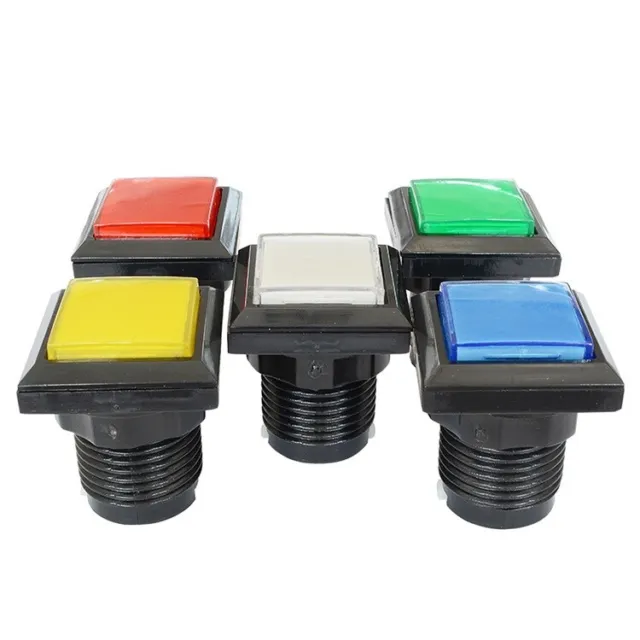 1Pcs Arcade Square Push Buttons Illumilated LED Light With Microswitch 33*33mm