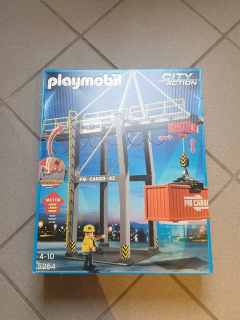 Lot Playmobil Grande Grue Portuaire 5254 – Cargo, Chargement, Avec Piles, Rare