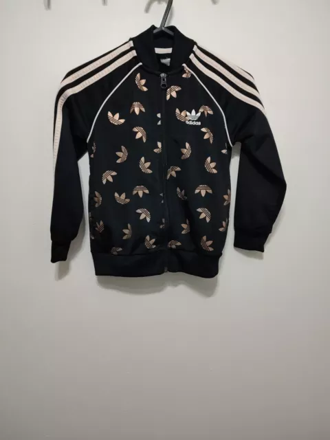 Girls Adidas Tracksuit Top/Jacket 6-7 Years Black/Rose Gold