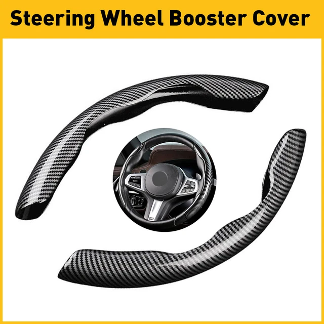 2x Carbon Fiber Universal Car Steering Wheel Booster Cover Non-Slip Accessories