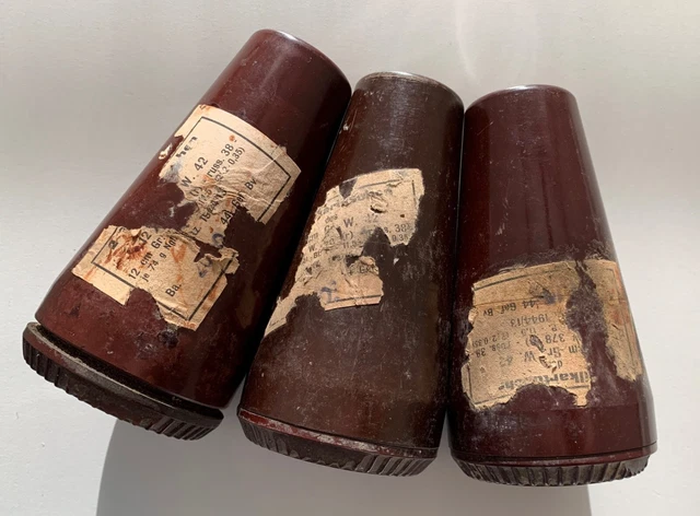 3x Wehrmacht bakelit Zünderbüchse mit Etikett
