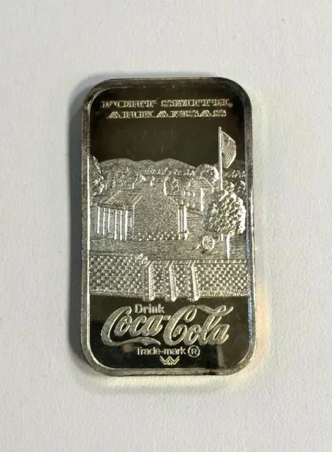 1978 Fort Smith Arkansas Coca-Cola Bottling Co 75Th Anniversary 1 Oz Silver Bar