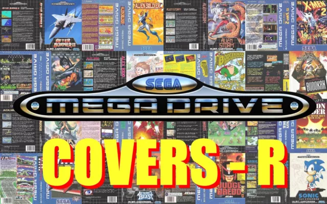 Sega Mega Drive Remplacement Box Art Case Insert Cover - Letter R - High Quality