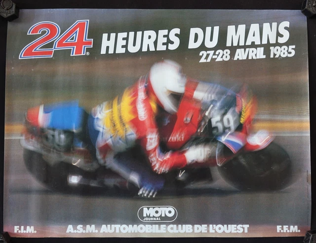 Affiche Originale 24 Heures Du Mans 1987 - Moto - ACO - Poster Vintage N°29
