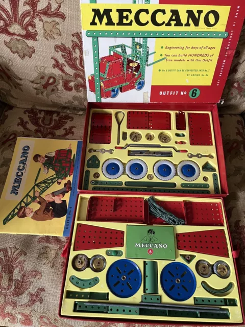 Vintage Meccano Outfit 6 In Original Box with Manuals Excellent Condition