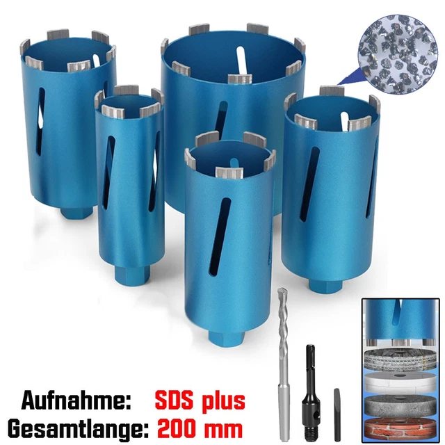 Diamantbohrkrone L 460 Mm – Nass+Trocken Dosenbohrer Für SDS, 52-200 Mm Durchmesser
