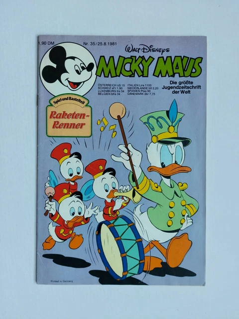 Ehapa - Micky Maus Nr. 35 / 25.08.1981 - Top Zustand / Z1- (mit Beilage)