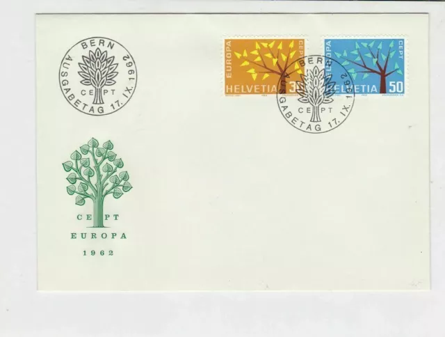 switzerland helvetia europa 1962 stamps cover ref 20226