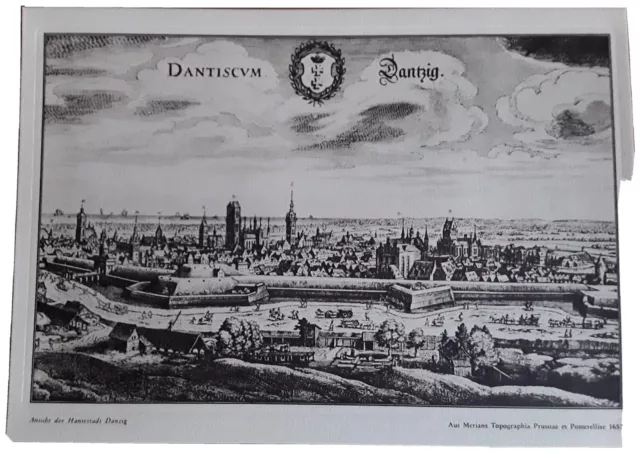 Historische Stadtansicht Danzig Matthaeus Merian 1653