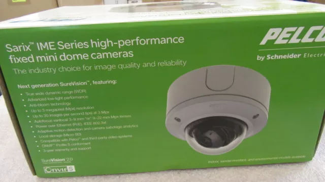 Pelco IME319-1EP 3MP Pendant Mt. Outdoor Dome IP Camera 3-9 mm Lens 2