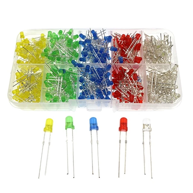500 pz 3 mm volume led 5 colori scatola singola kit led fai da te B7C7
