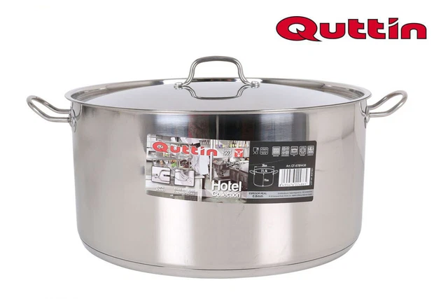 QUTTINHOTEL EDELSTAHL INDUKTION Kasserole rund mit Deckel 38CM/21,5L/8 mm