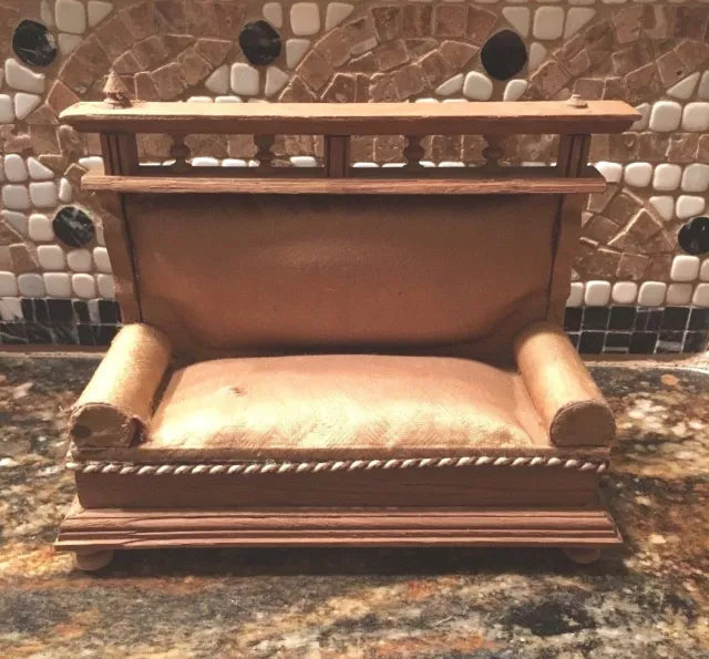 Antique miniature doll house German Gottschalk Sofa