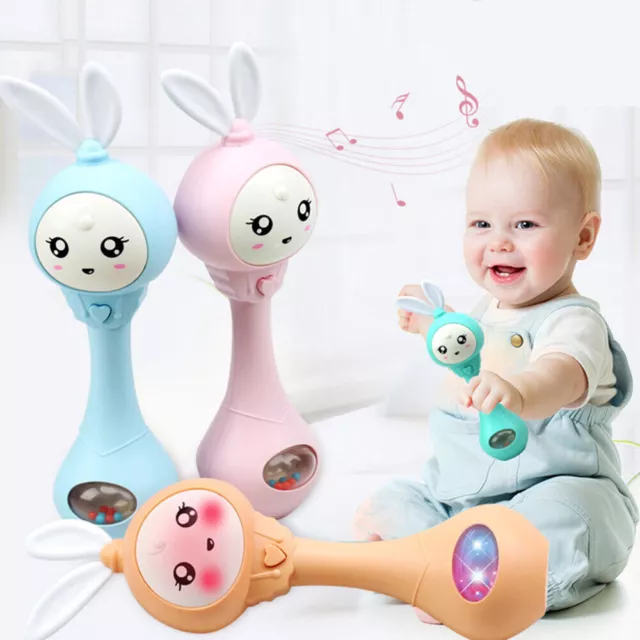 Infant Newborn Baby Musical Rattle Rabbits Hand Bell Early Learning Toys Gifts