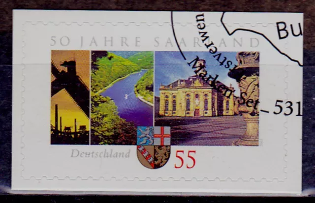 BRD Bund 2007 - MiNr. 2595 aus MH 67 selbstklebend ESSt - Saarland - SK skl