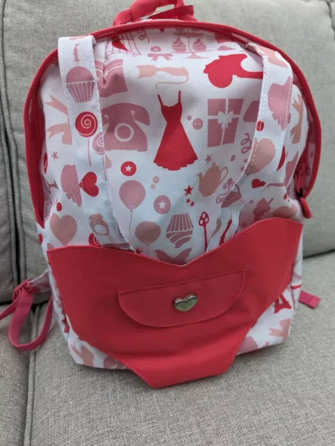 Our Generation Dolls Pink White Backpack Carrier, Great Condition!