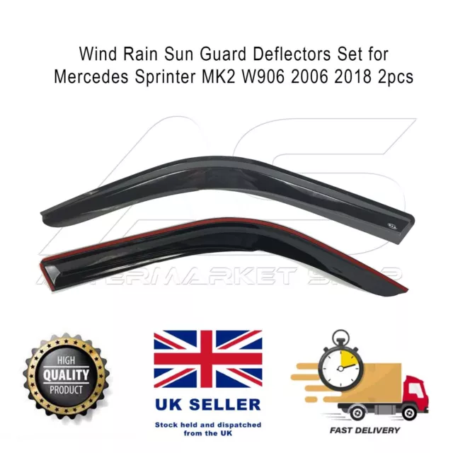 Wind Deflector for Mercedes Sprinter MK2 2006-2018 Rain Sun Smoke Guard 2pcs Set