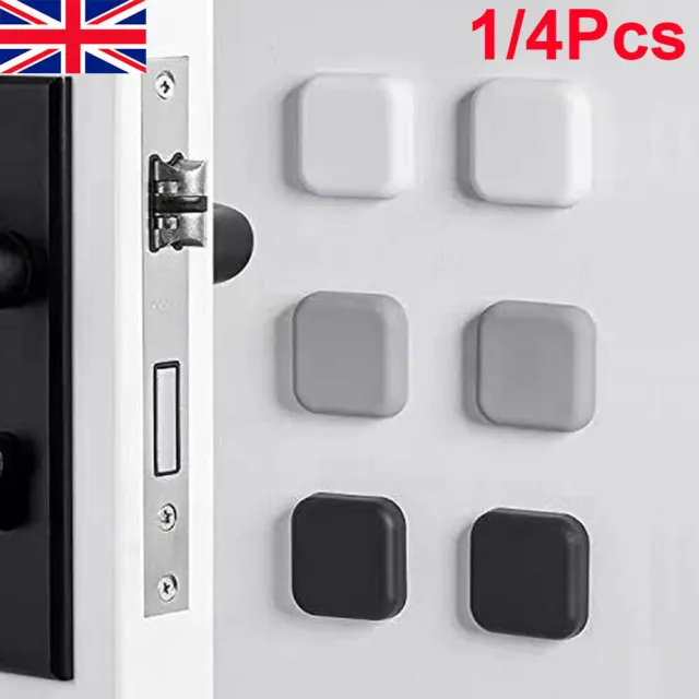 4X Wall Protector Self-Adhesive Rubber Stop Door Handle Bumper Guard Stopper UK