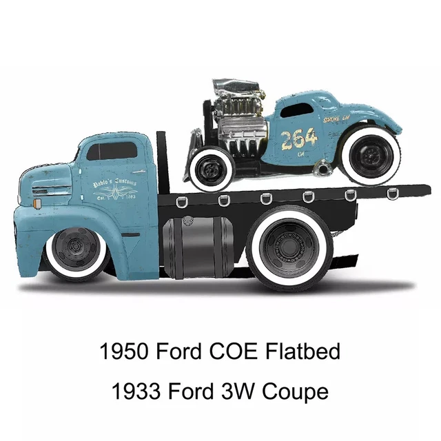 1950 FORD COE FLATBED & 1966 FORD GT40 MK II #61 1/64 BY MUSCLE - Foto 6