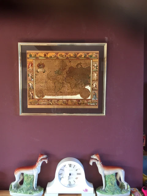 From An Original Engraving By Moses Pitt In 1681 framed gold foil map