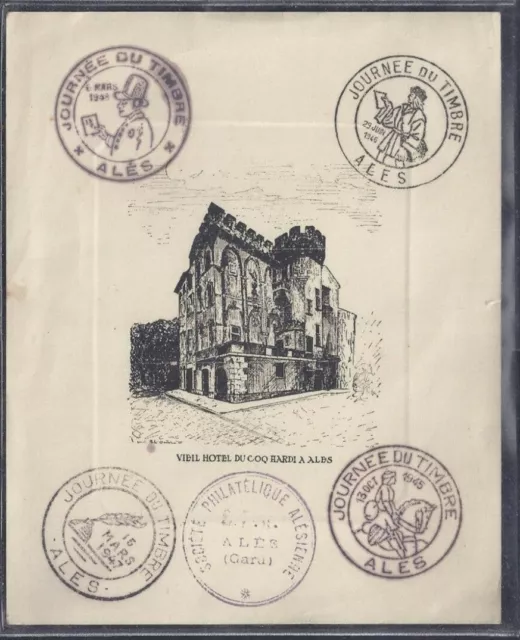 bloc souvenir journee du timbre 1948 ales