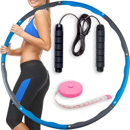 Fitness Hoop set - Hula Hoop with adjustable skipping rope and tape measure