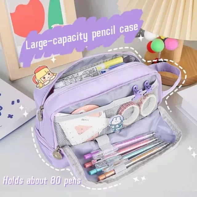 Large-Capacity Pencil Case Double-layer Pencil Bag Cosmetic Stationery Storage