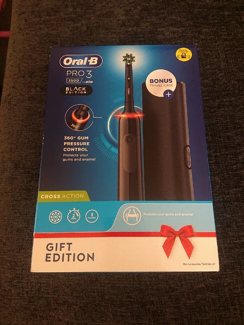 Oral-B, PRO 3, 3500, nero + custodia ricaricabile nuovissima