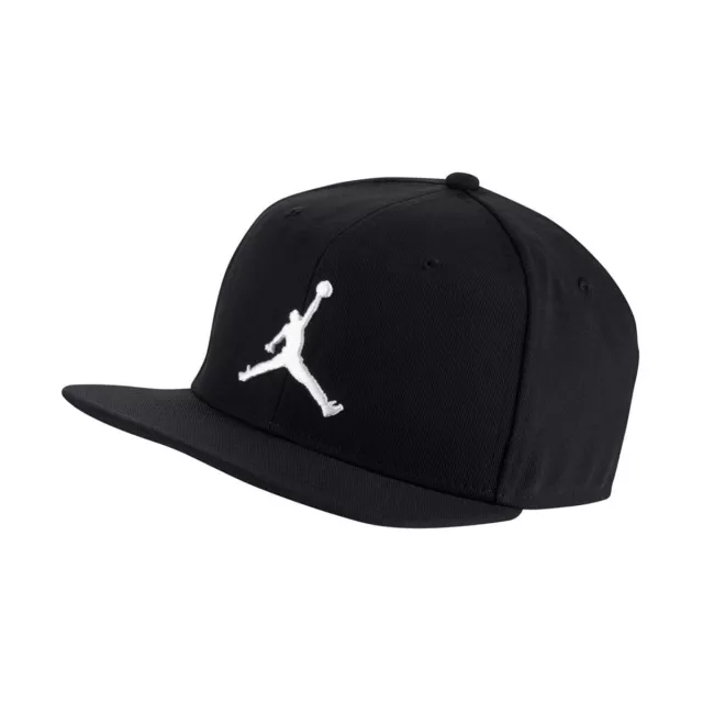 NEW Air Jordan Nike Pro Jumpman Snapback Black Hat Cap White Logo NWT Flatbill